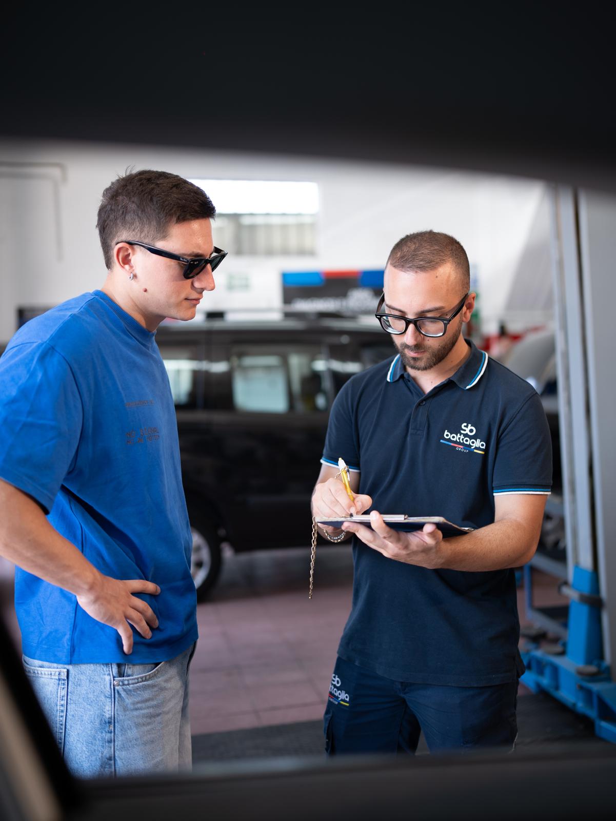 Accettazione in officina con il cliente